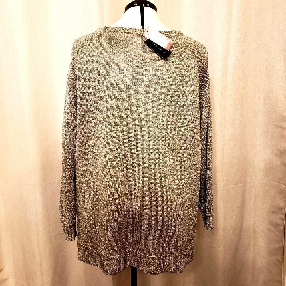 Lane Bryant Asymmetric Gold/Silver Sparkle Pullover Sweater | Size 14/16 | NWT - Picture 7 of 10